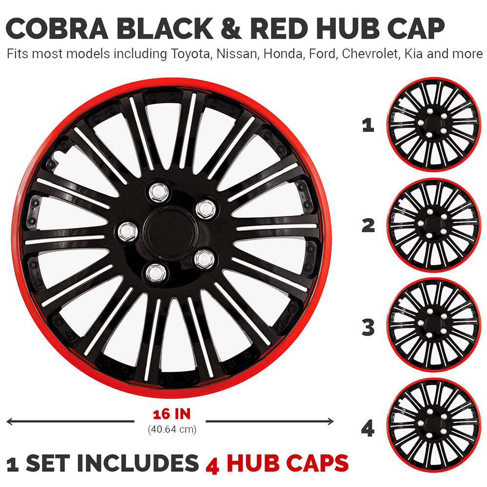 Pilot Automotive Universal Fit Black with Red Trim - obrazek 2
