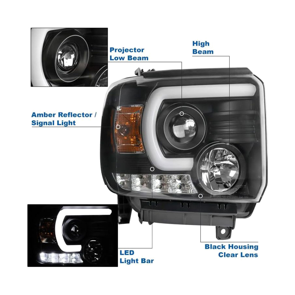 Autoparts LED Black Projector Headlights - obrazek 3