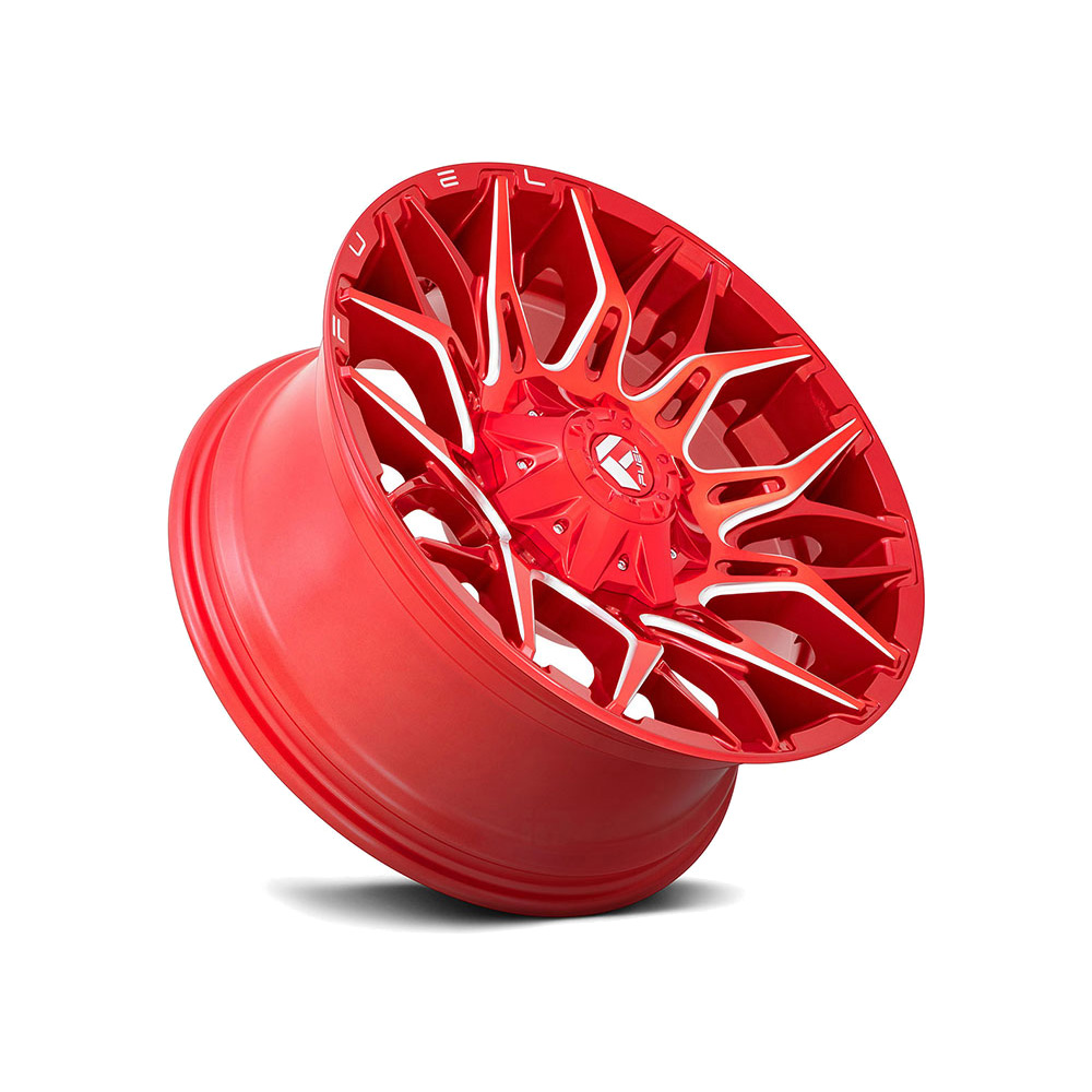 Fuel Twitch - D771 / Candy Red & Milled 6 LUG - obrazek 3