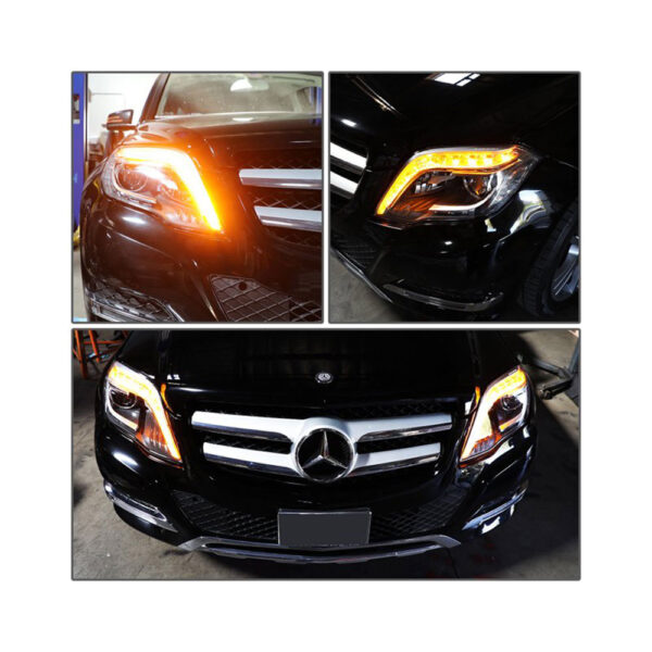 LED DRL Black Projector Headlight+Tool Kit - obrazek 4