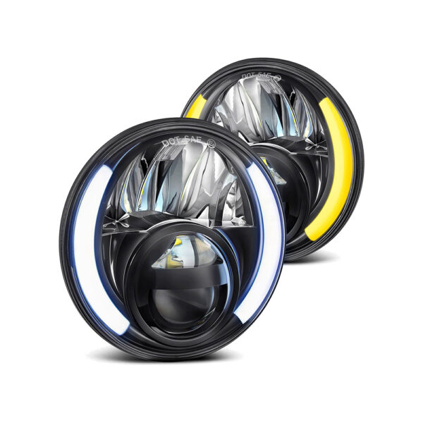 SUPAREE 7 Round LED Headlights RGB Halo Angel - obrazek 4