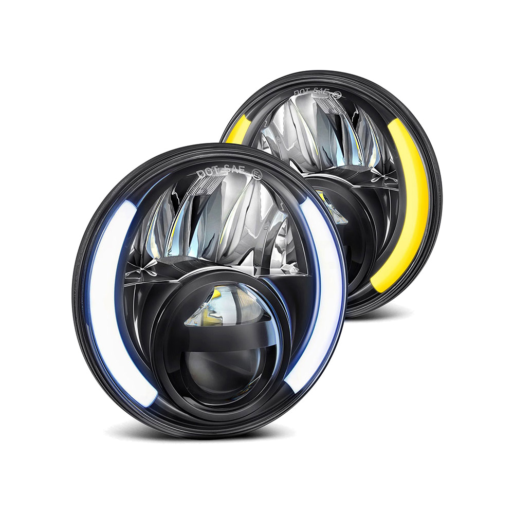 SUPAREE 7 Round LED Headlights RGB Halo Angel - obrazek 4