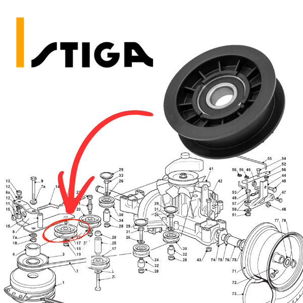 Rolka Napinająca Castel TC 102, plastikowa czarna